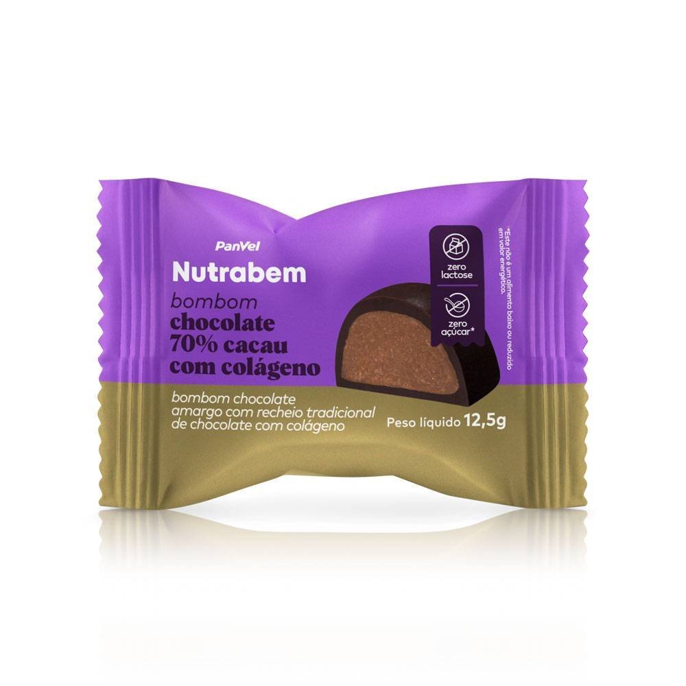 Miniatura Bombom Chocolate 70% Cacau Com Colágeno Panvel Nutrabem