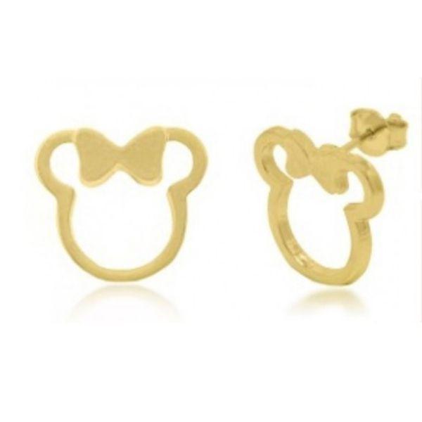 Miniatura Brinco Minnie Infantil Banhado A Ouro