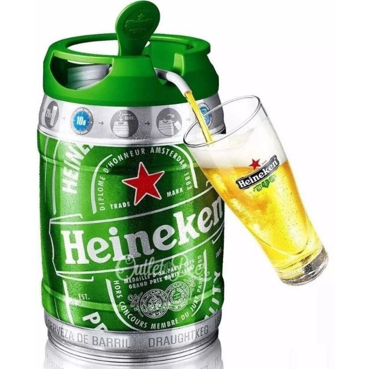 Miniatura Barril Chopp Heineken 5 Litros Original Premium