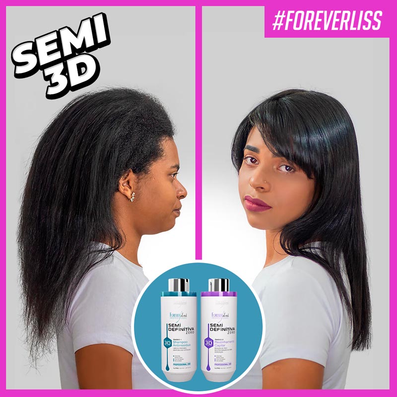 Miniatura Kit Escova Semi Definitiva Zero Forever Liss 2x300ml UNISEX - 1 - 600ml