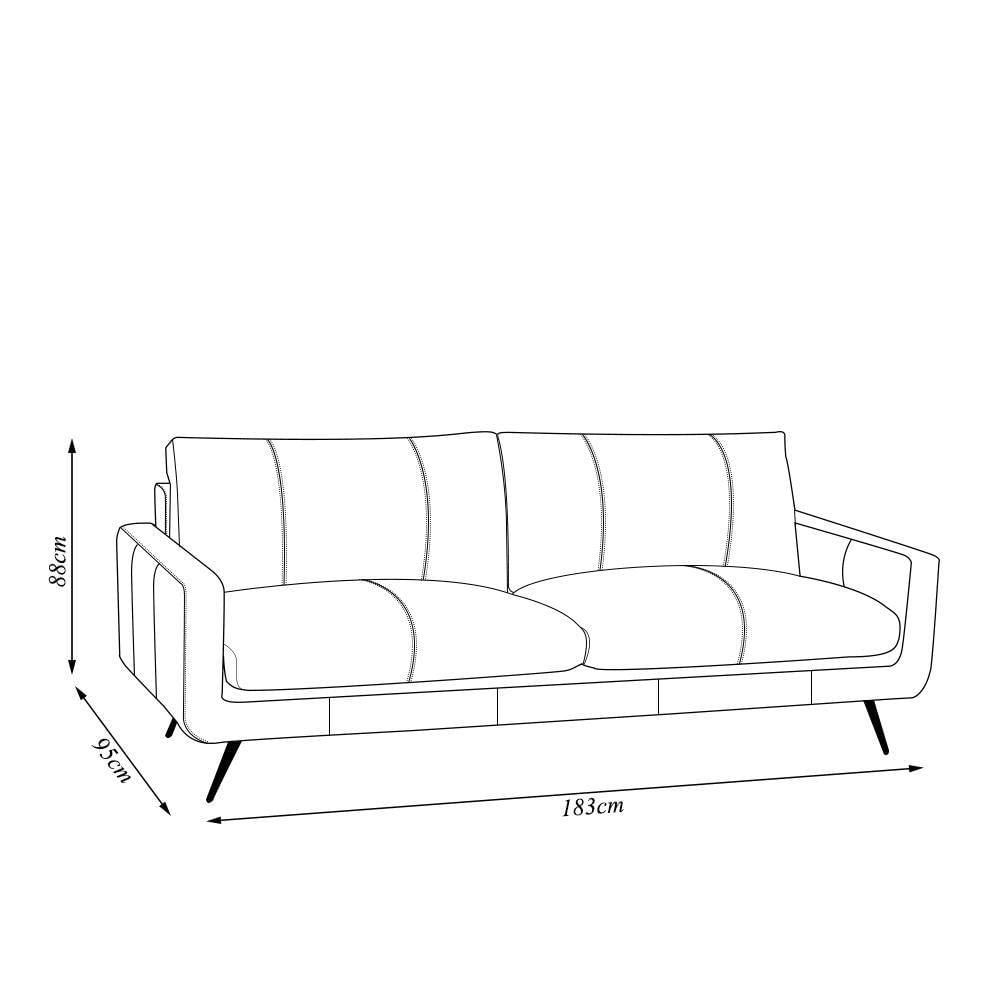 Sofá 2 Lugares Paloma 183cm Sala De Estar Couro Marrom Claro Manchado