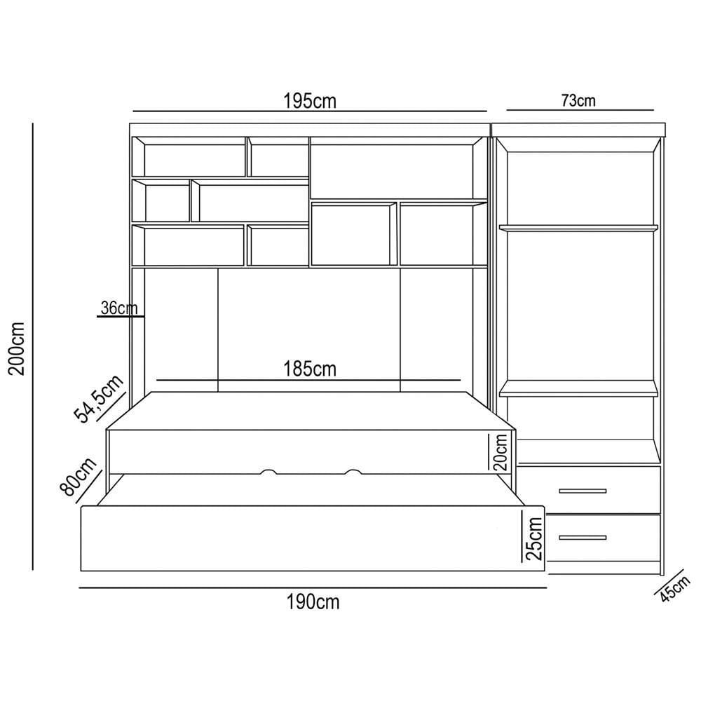Miniatura Quarto Infantil Modulado 4 Portas Com Bicama Chiara Off White-carvalho - Phoenix
