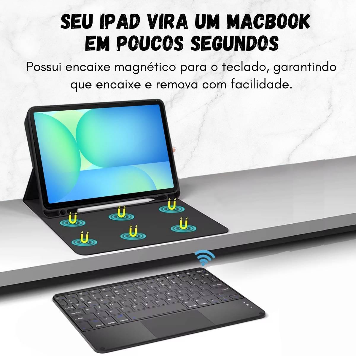 Miniatura Capinha Teclado Magnética Para Galaxy Tab S10 Fe 10.9 - X526