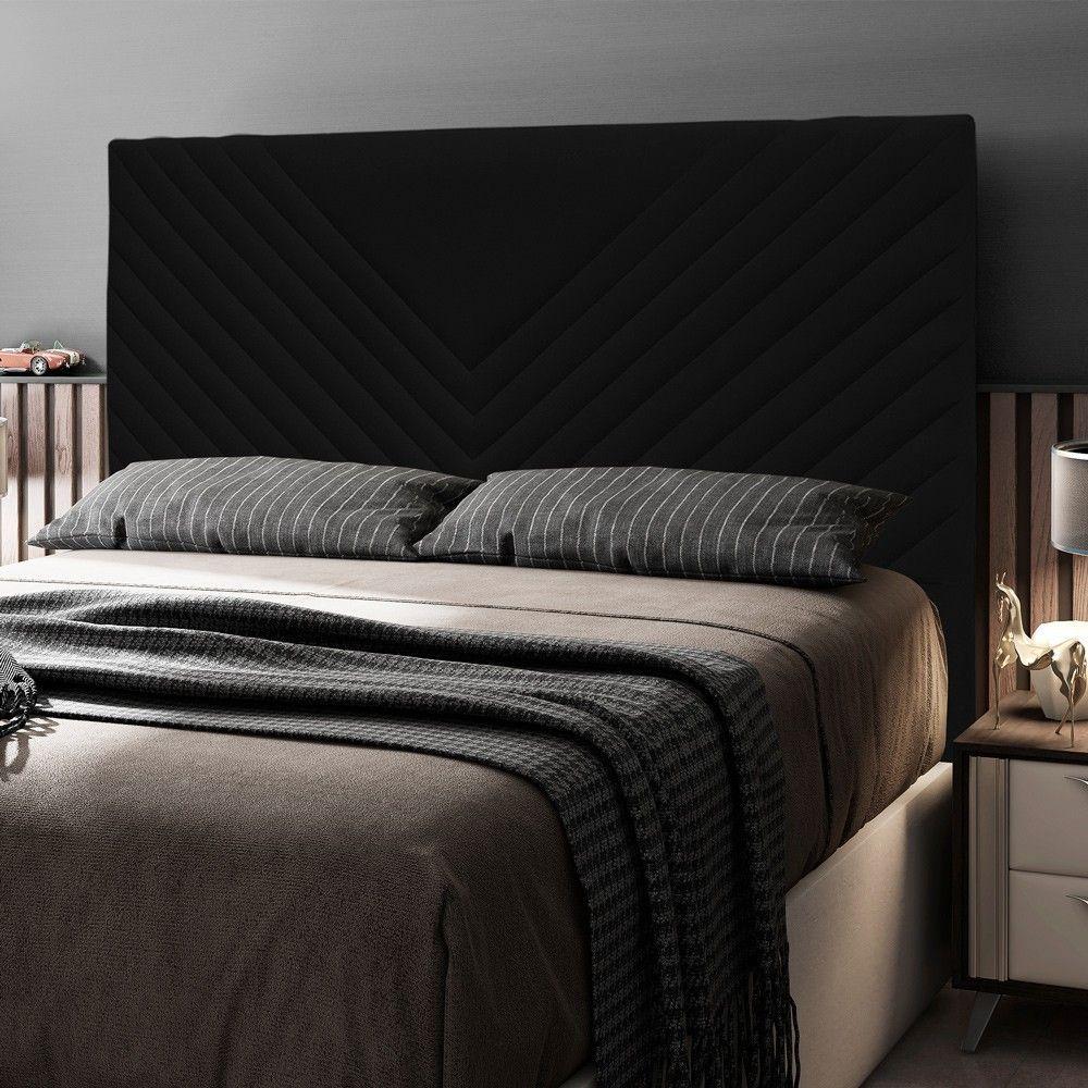 Miniatura Cabeceira Cama Box Casal Viena 140cm Suede Preto