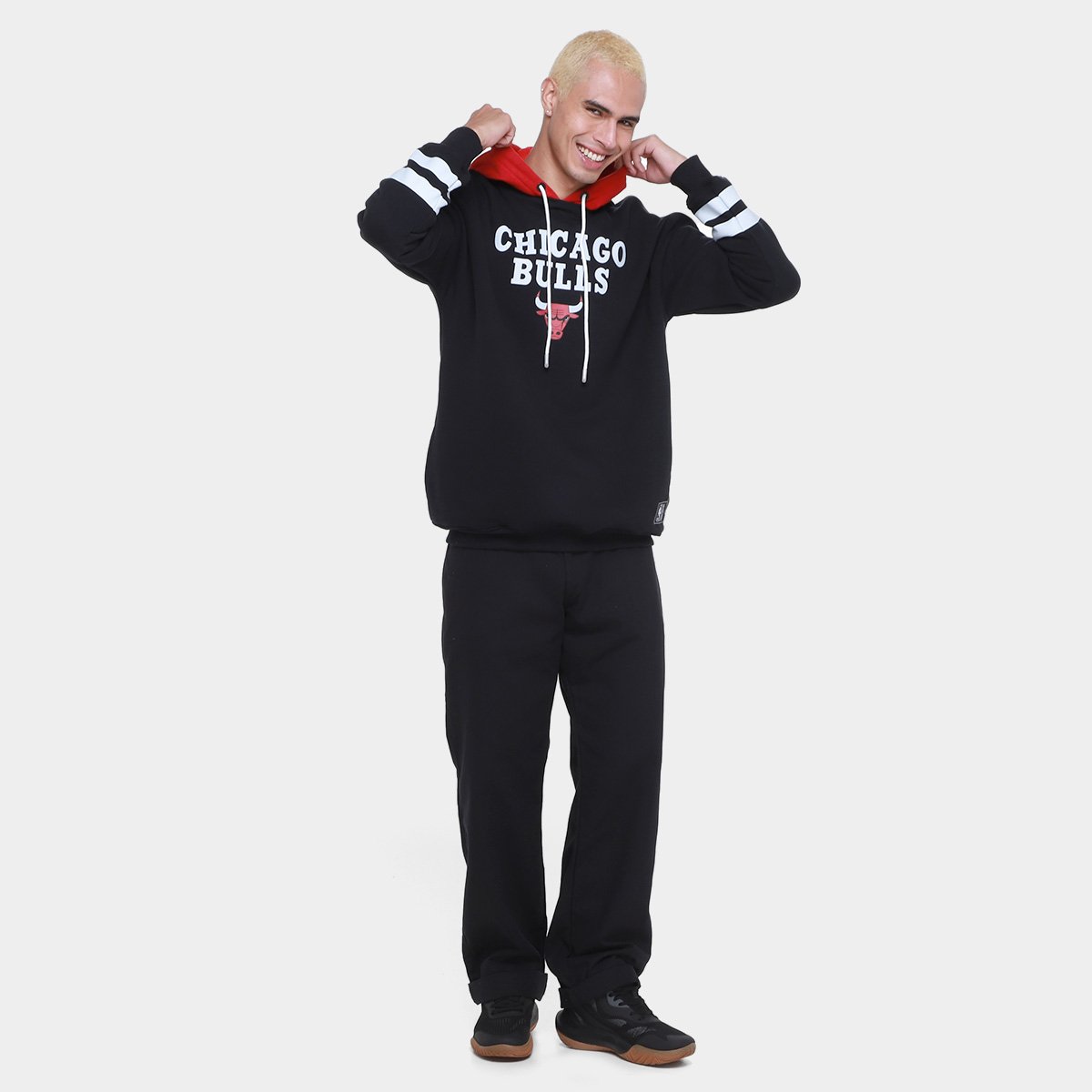 Miniatura Moletom NBA Chicago Bulls Statement Masculino Preto - G
