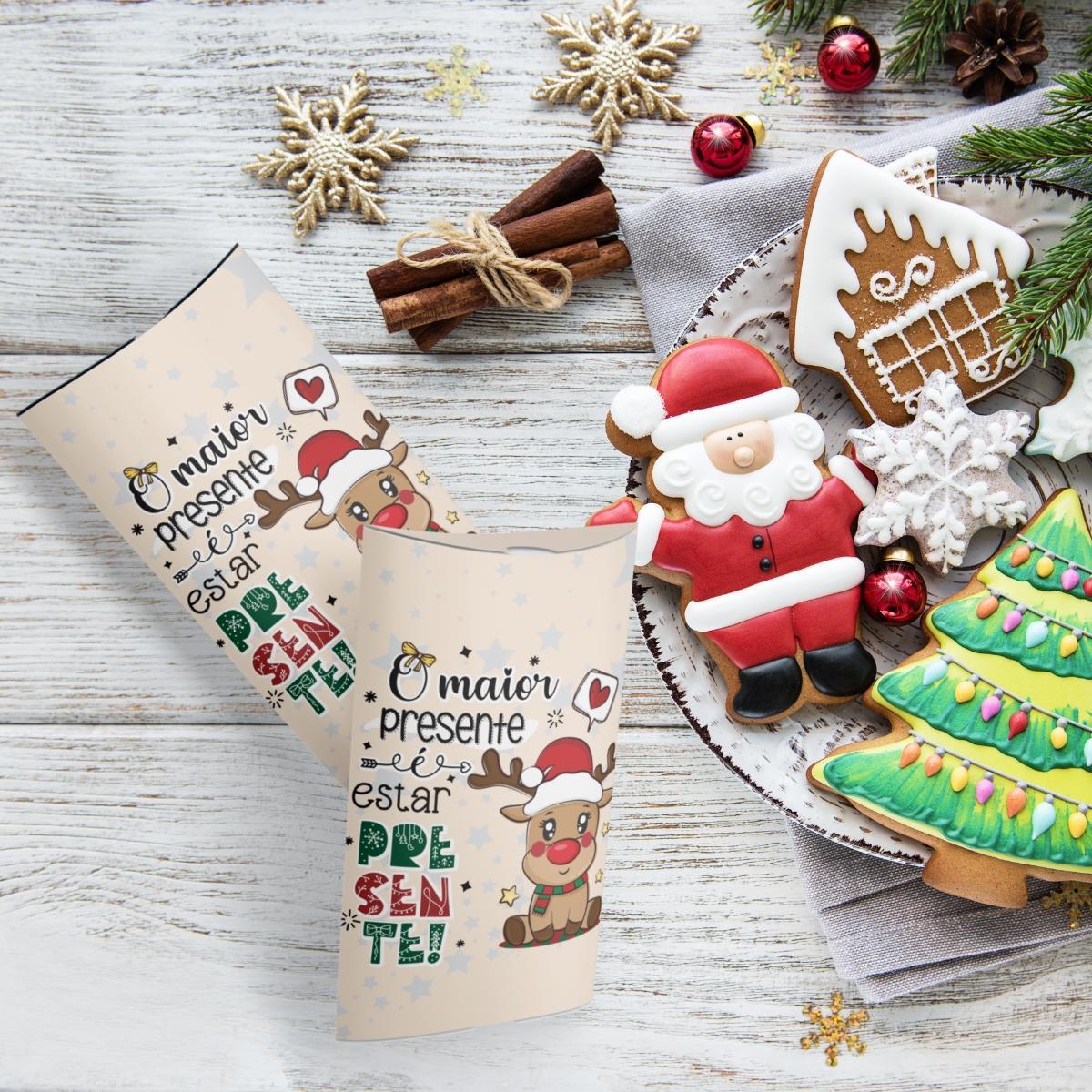 Miniatura 30 Lembrancinhas Natal Caixinhas Rena Mimo Cliente