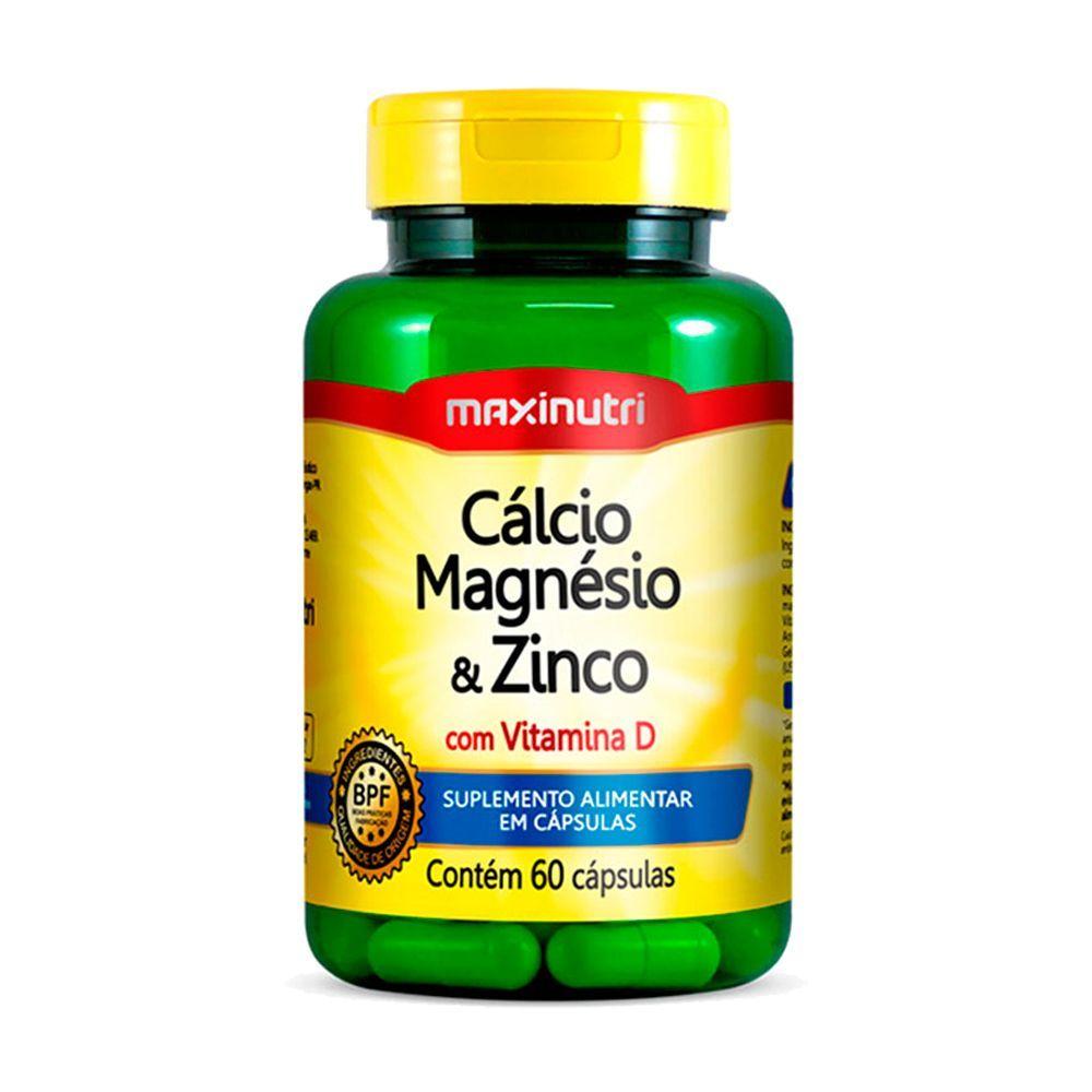 Miniatura Cálcio Magnésio Zinco E Vitamina D Maxinutri 60 Capsulas