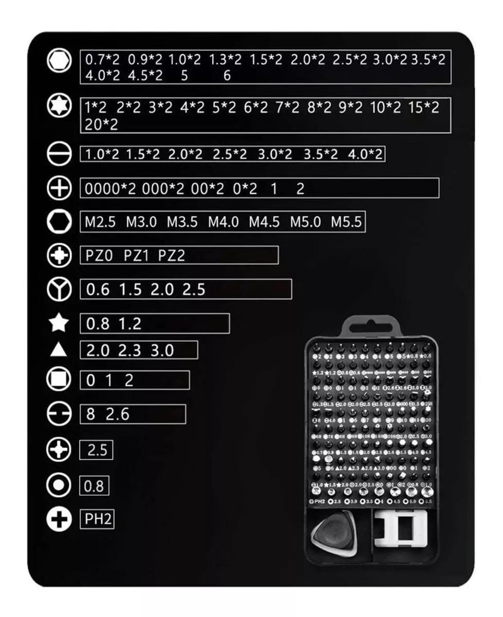 Kit Jogo Chave Precisão 115 Em 1 Manutenção Pequenos Reparos