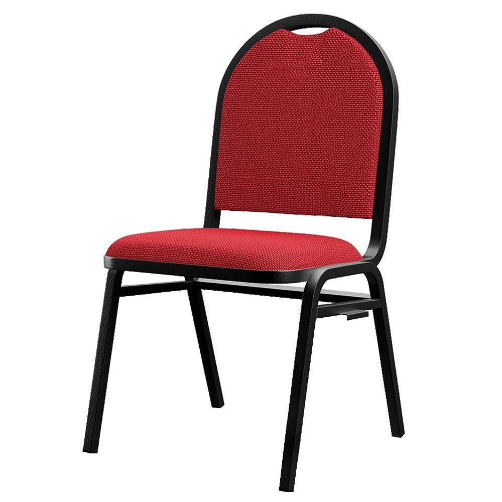 Miniatura Cadeira Hoteleira Auditório Empilhável Linho M23 Vermelho - Mpozenato