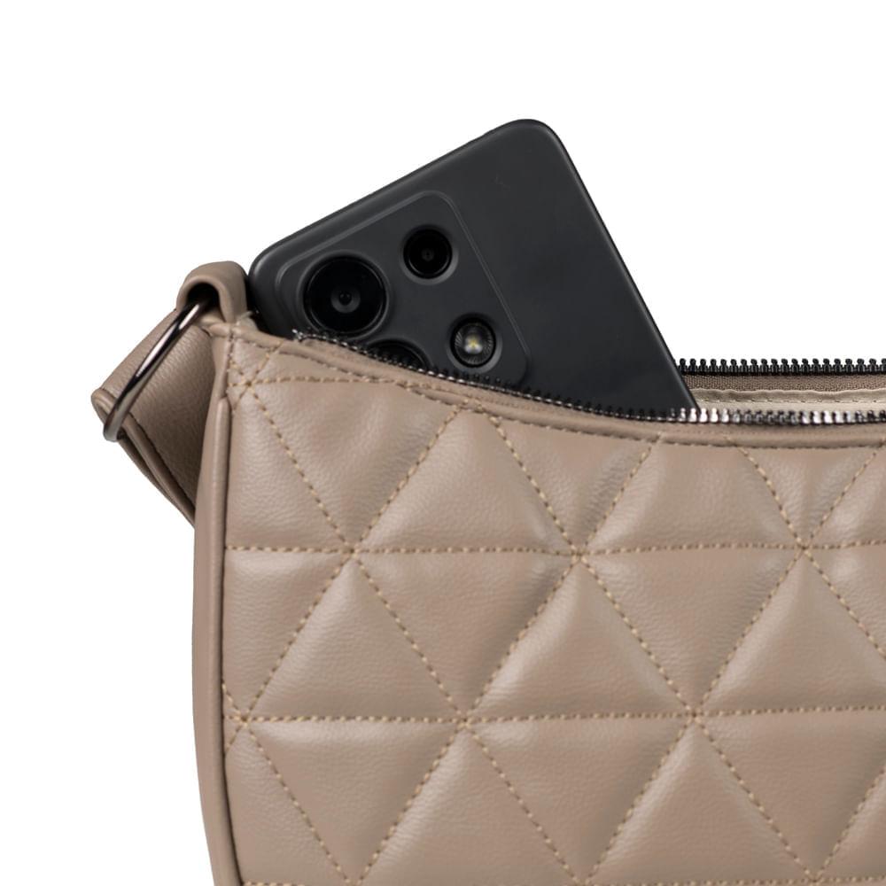 Bolsa Feminina Pequena Baguette Matelassê Fendi Cinza - P
