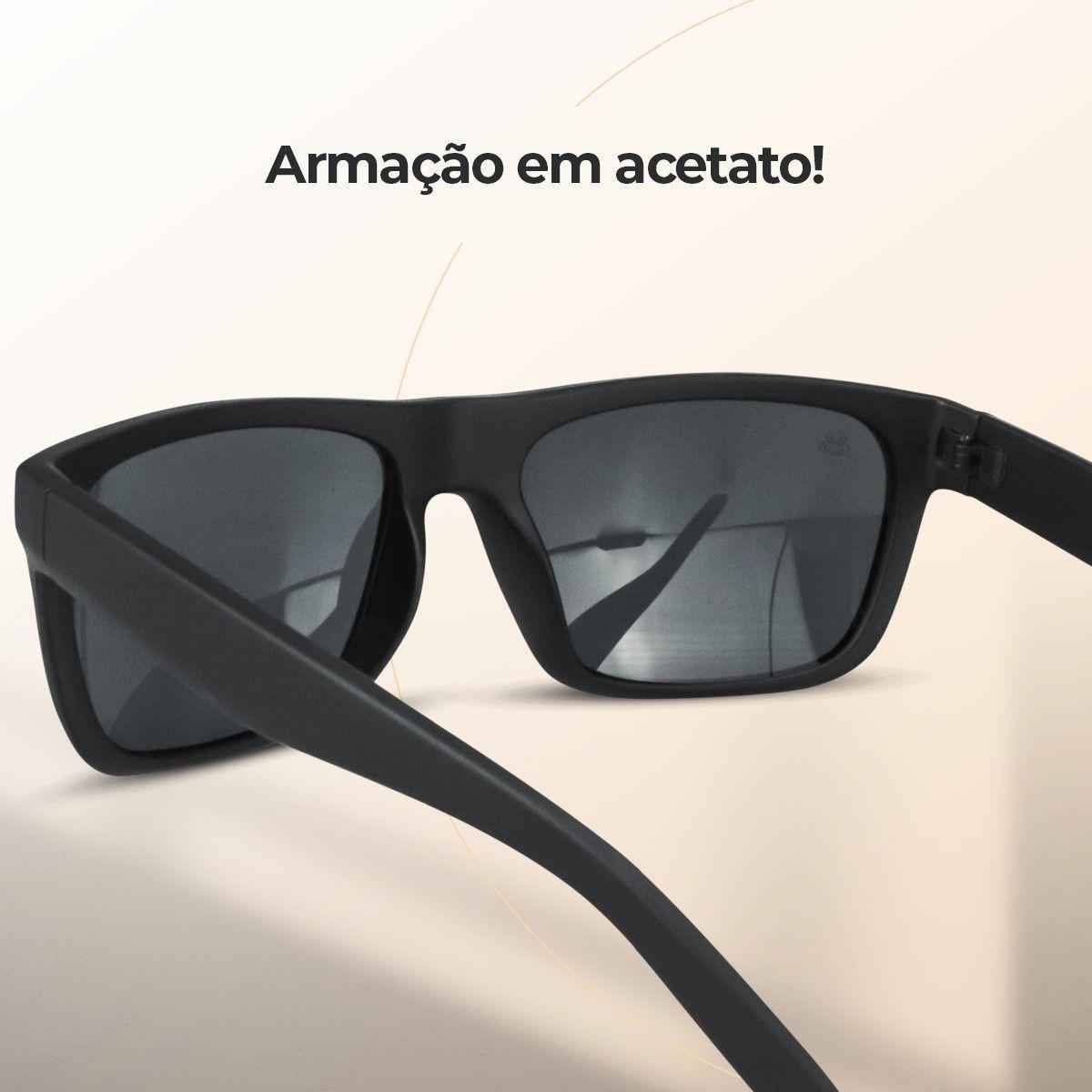 Miniatura Óculos Masculino Praia Preto Emborrachado Proteção Uv Verao