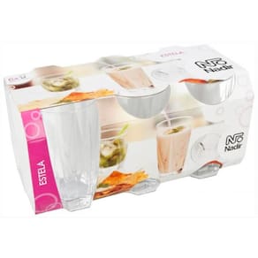 Miniatura Conjunto de Copos Long Drink Nadir Estela 460ml – 6 Peças