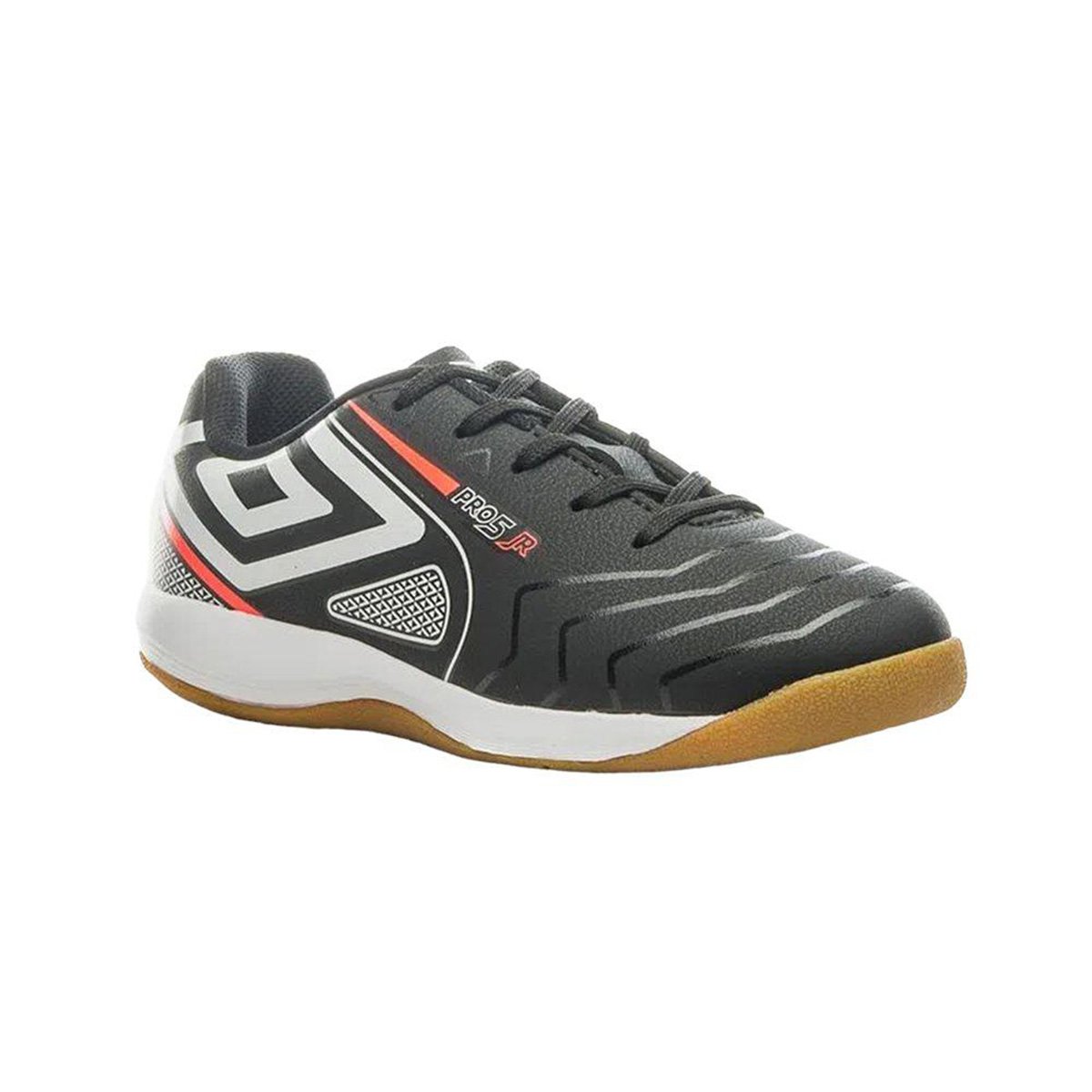 Miniatura Chuteira Futsal Juvenil Umbro Pro 5 Preto+Laranja - 28