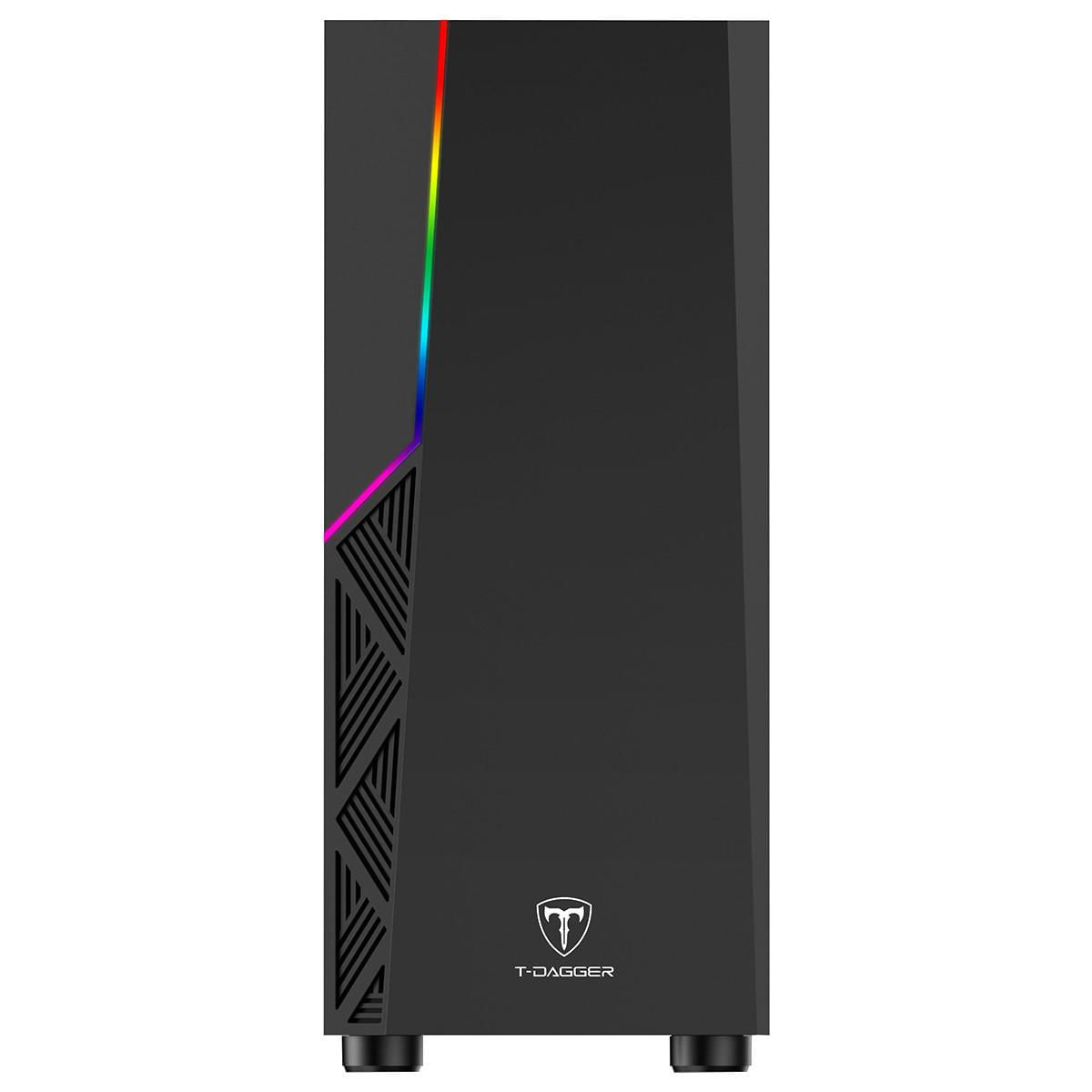 Miniatura Gabinete Gamer T-Dagger P02B Rgb Preto Black Mid Tgc-P02B Gabinete para computador - Ventilação, filtro de poeira - Gamer