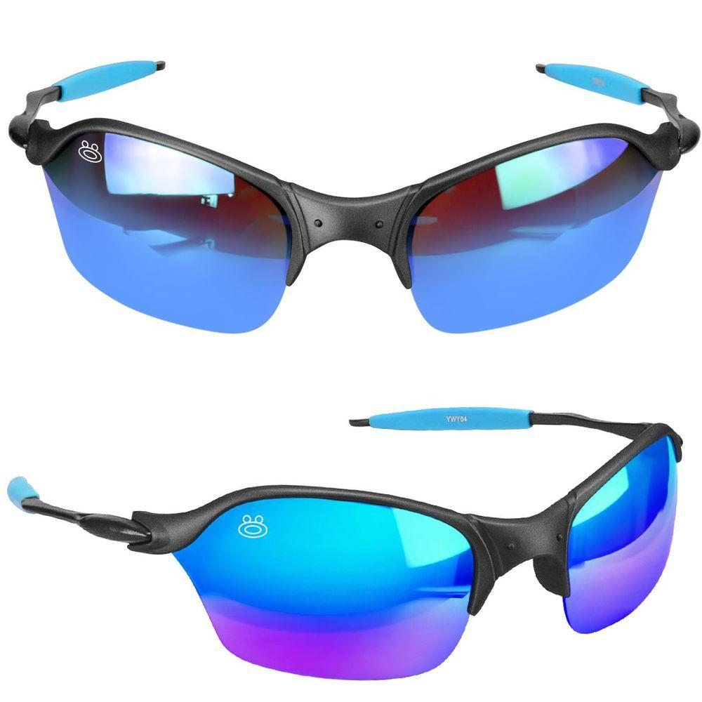 Miniatura Oculos Sol Proteção Uv Masculino Praia Lupa Metal + Case Estiloso Presente Lente Espelhada Original