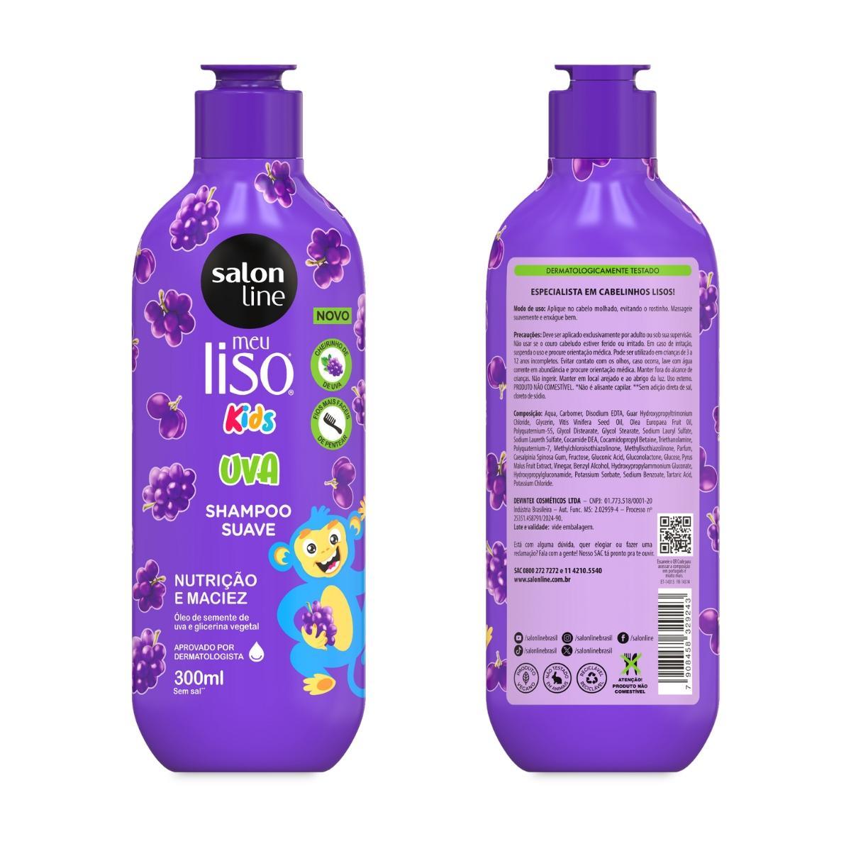 Miniatura Kit Shampoo 300Ml + Condicionador 200Ml Kids Uva Salon Line