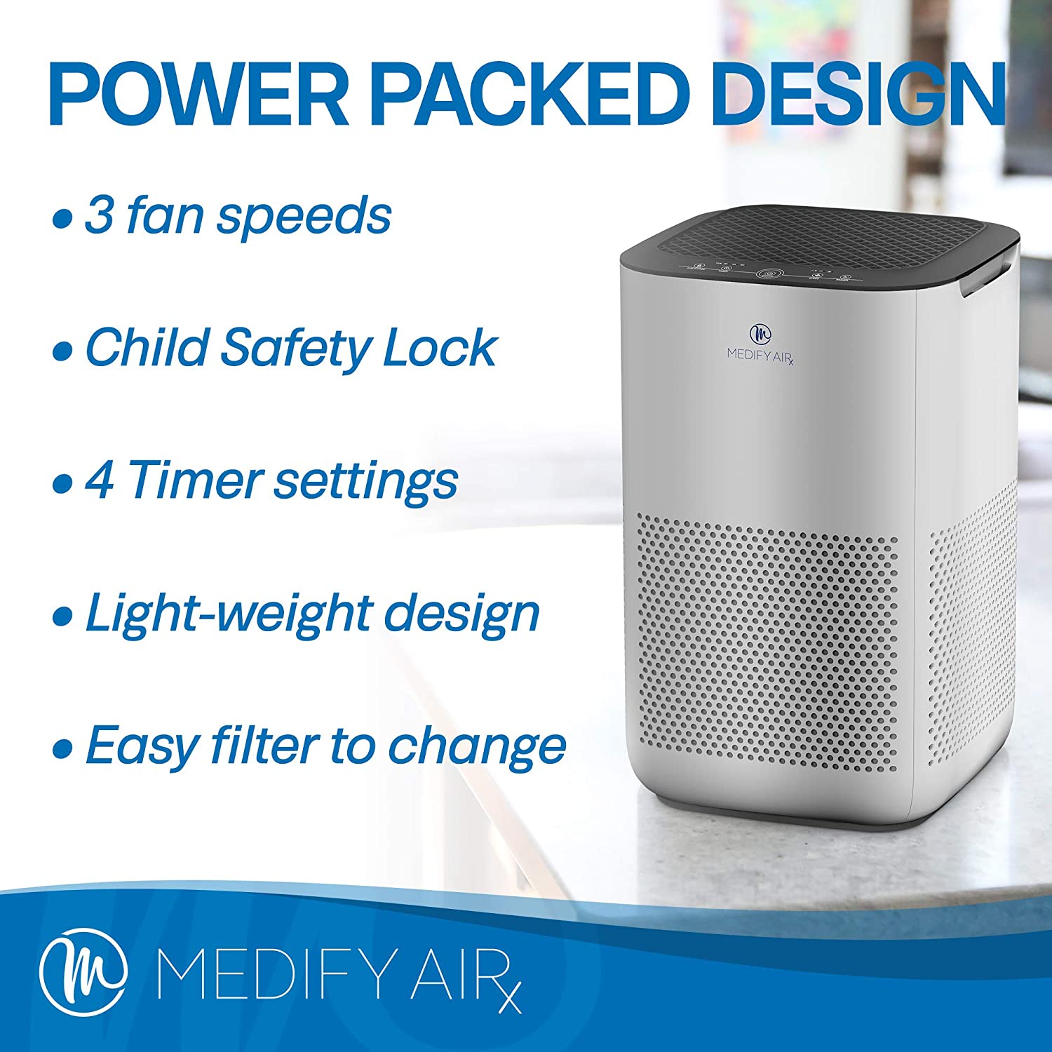 Miniatura Purificador de Ar Medify Air MA15 Filtro HEPA H13 3 em 1 Até 30m Cinza 110V