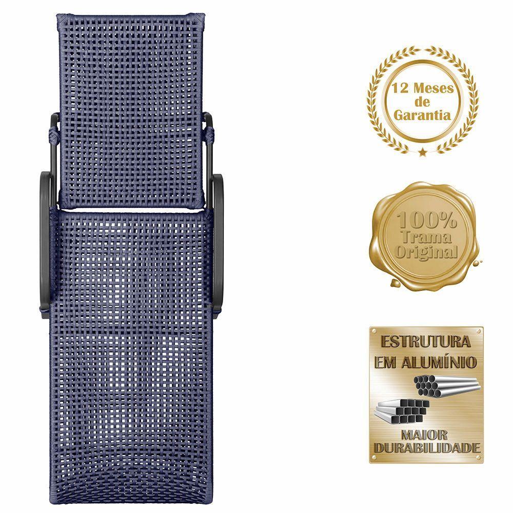Miniatura Espreguiçadeira Alumínio Catar Mesa Corda Náutica Piscina Azul