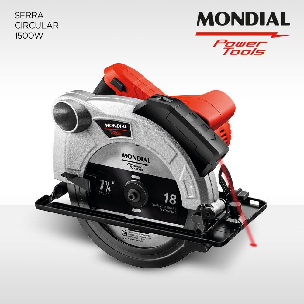 Miniatura Serra Circular Mondial Vermelho 1500W FSC-03 Serra Circular Vermelho 110V