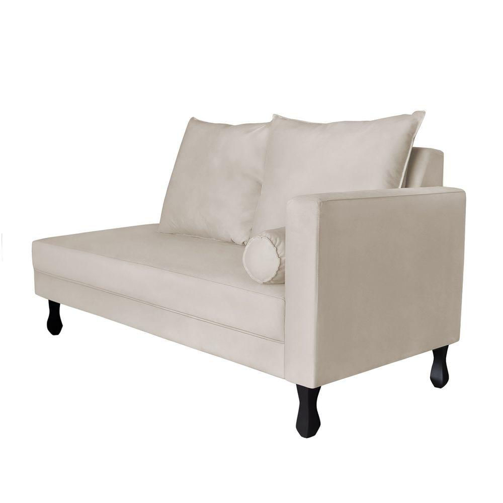 Miniatura Recamier Divã Dubai 1,40m Suede Bege - Lares Decor