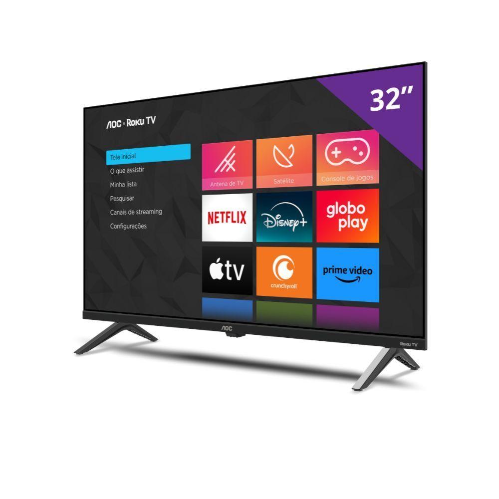 Miniatura Smart TV AOC Roku 32 DLED HD Dolby Audio 32S5045/78G Preto Bivolt