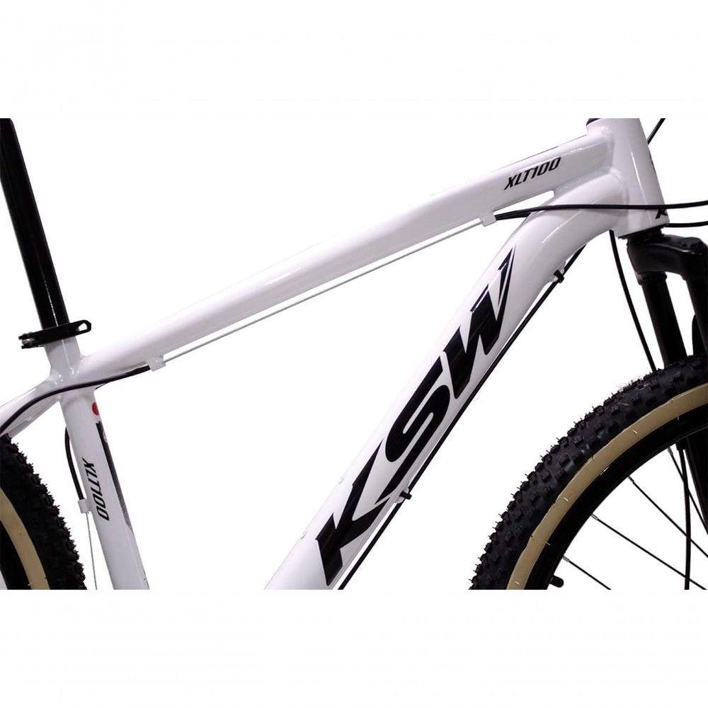 Miniatura Bicicleta Aro 29 Ksw Xlt 24v Freio A Disco Suspensão Mountain Bike Alumínio - Branco Tam.17