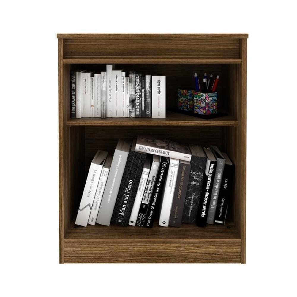 Kit 2 Peças Armário Escritório com 2 Portas com Chave, Balcão para Escritório com Chave e 2 Portas Nogal