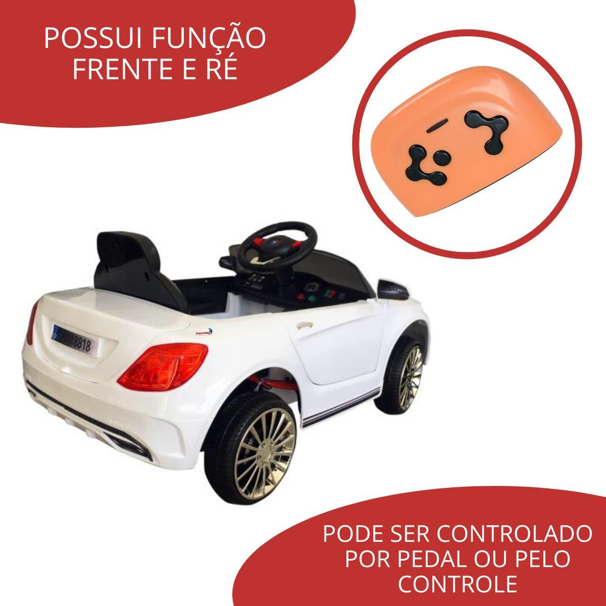 Miniatura Mini Carro Elétrico Infantil 6V Com Luz Buzina Controle