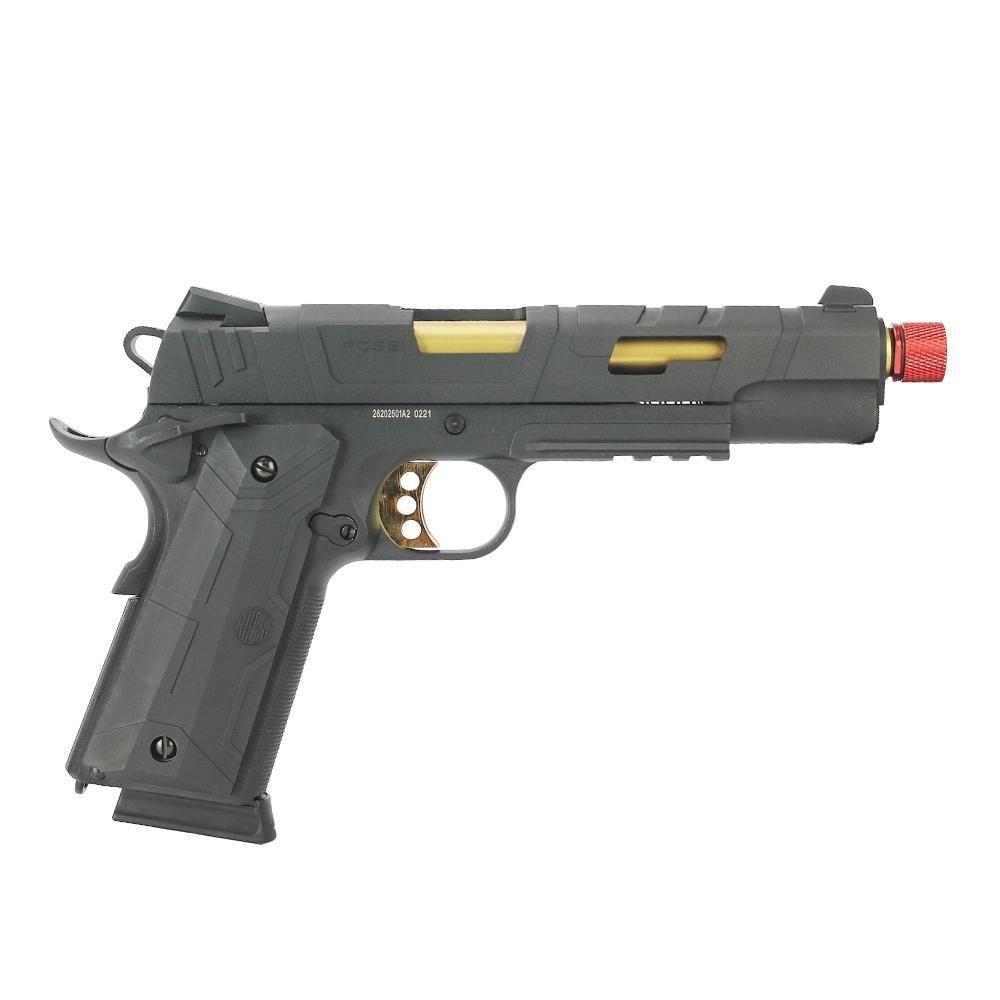 Pistola Airsoft Gbb Redwings 1911 Rossi Gold Blowback 6mm