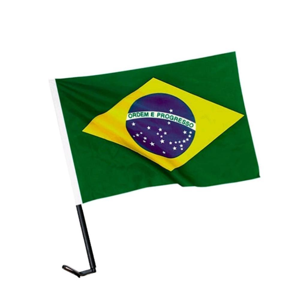 Miniatura Bandeira Do Brasil Para Vidro Do Carro Em Poliéster