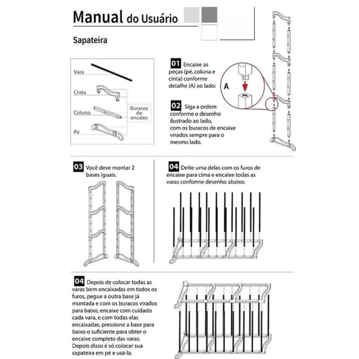 Miniatura Sapateira Vertical 10 Andares De Prateleira 50Cmx16Cmx139Cm