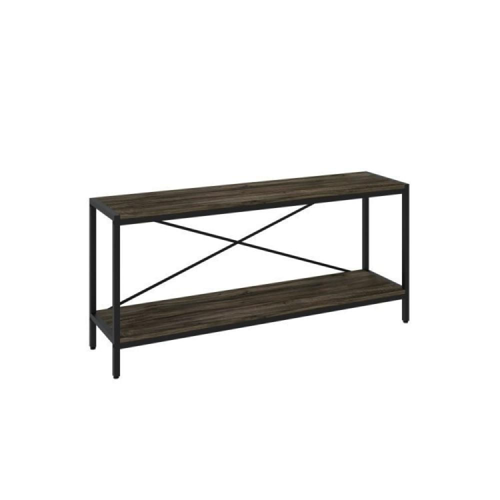 Miniatura Conjunto Rack para TV até 50 Polegadas 1 Nicho Aéreo 2 Estante Estilo Industrial Active Yescasa Carvalho Dark