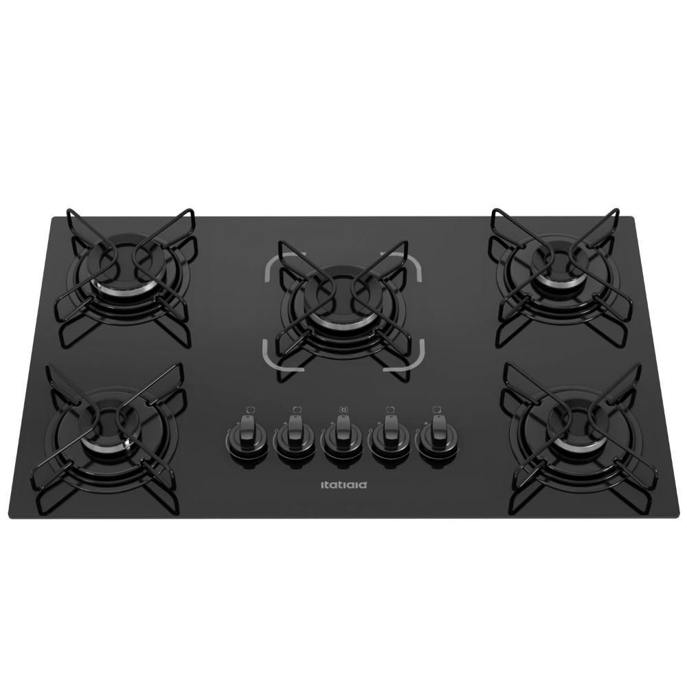 Miniatura Cooktop 5 Bocas Essencial á Gás Bivolt Itatiaia Preto