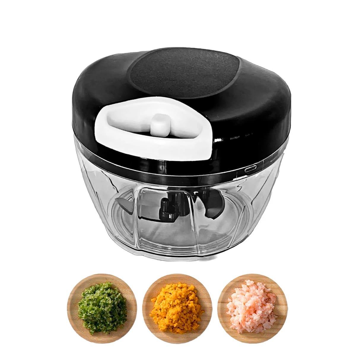 Miniatura Triturador Mini Processador De Alimentos 500 Ml 3 Lâminas