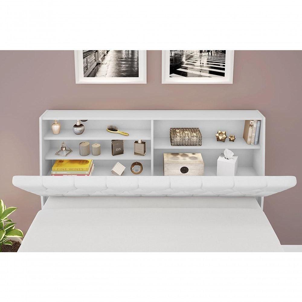 Miniatura Cabeceira Box Queen 1,58 Isis Branco Com Capitonê Branco - Framar Móveis
