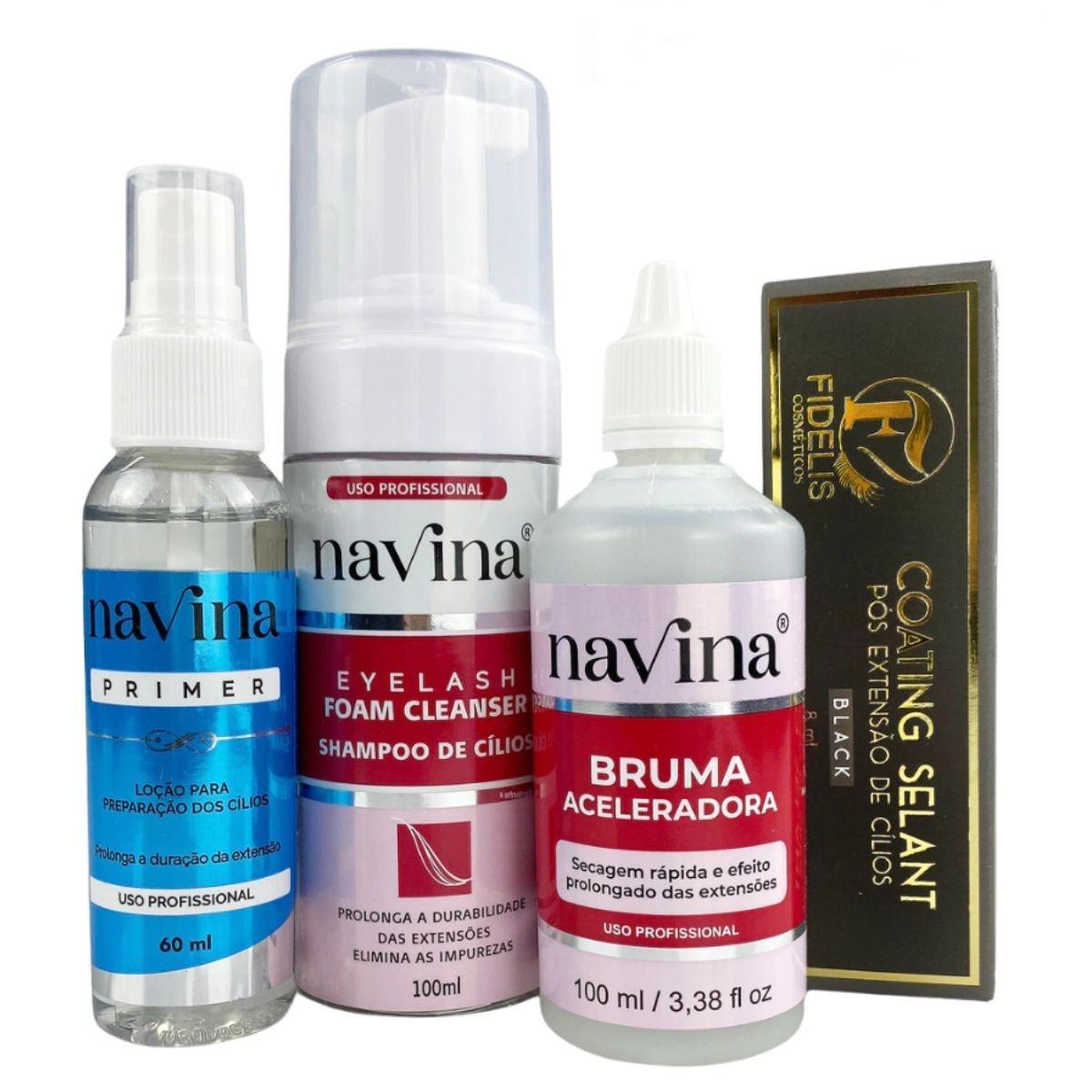 Miniatura Kit Retenção Para Cílios Bruma Shampoo Primer Selante Pós