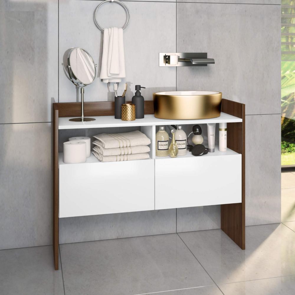 Miniatura Gabinete para Banheiro 2 Portas sem Cuba Alegria Estilare Branco