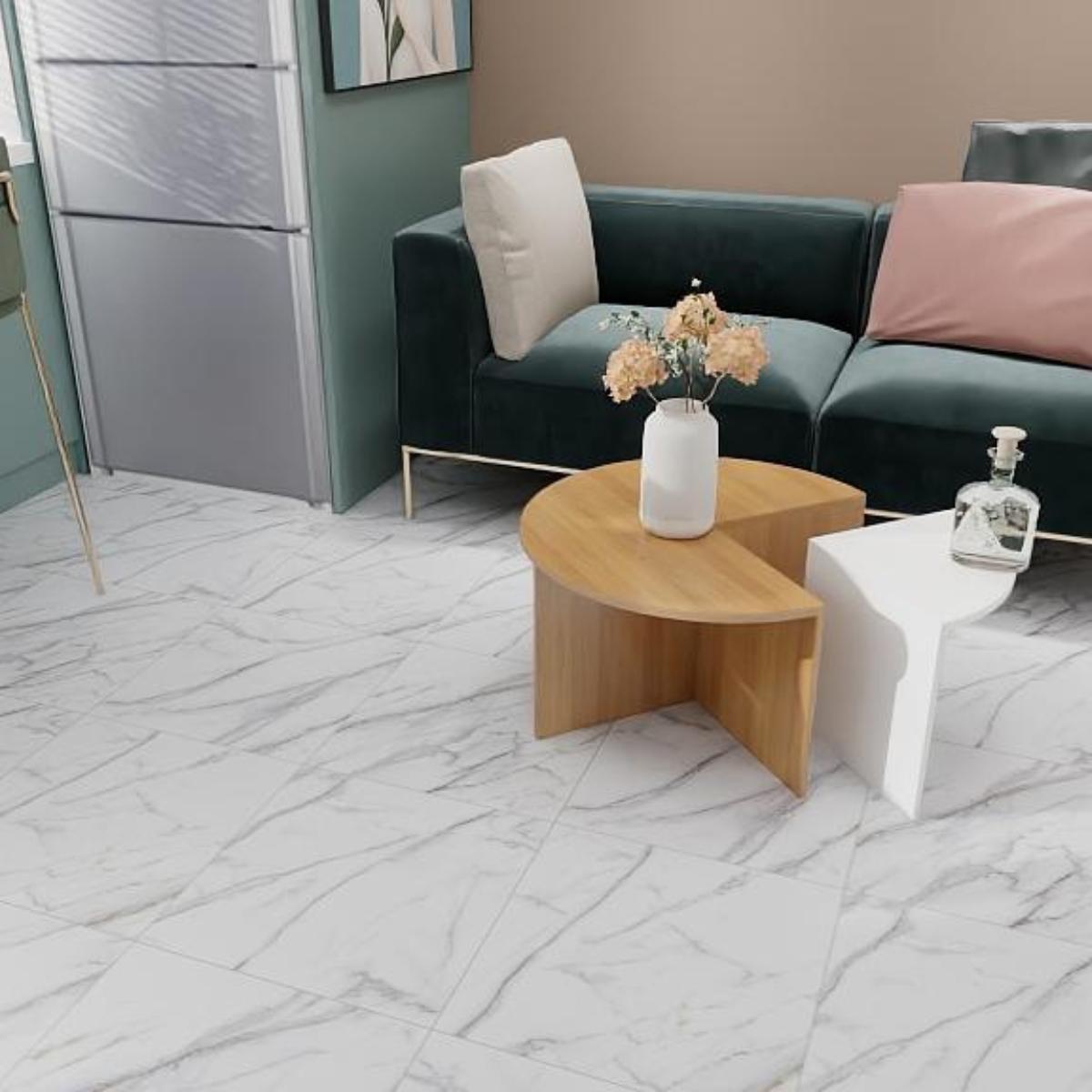 Miniatura Piso Vinilico Placa Autocolante Caixa 2 M2 - Marmore Carrara