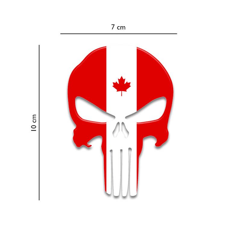 Miniatura Adesivo Resinado Caveira O Justiceiro Canadá Carro Moto
