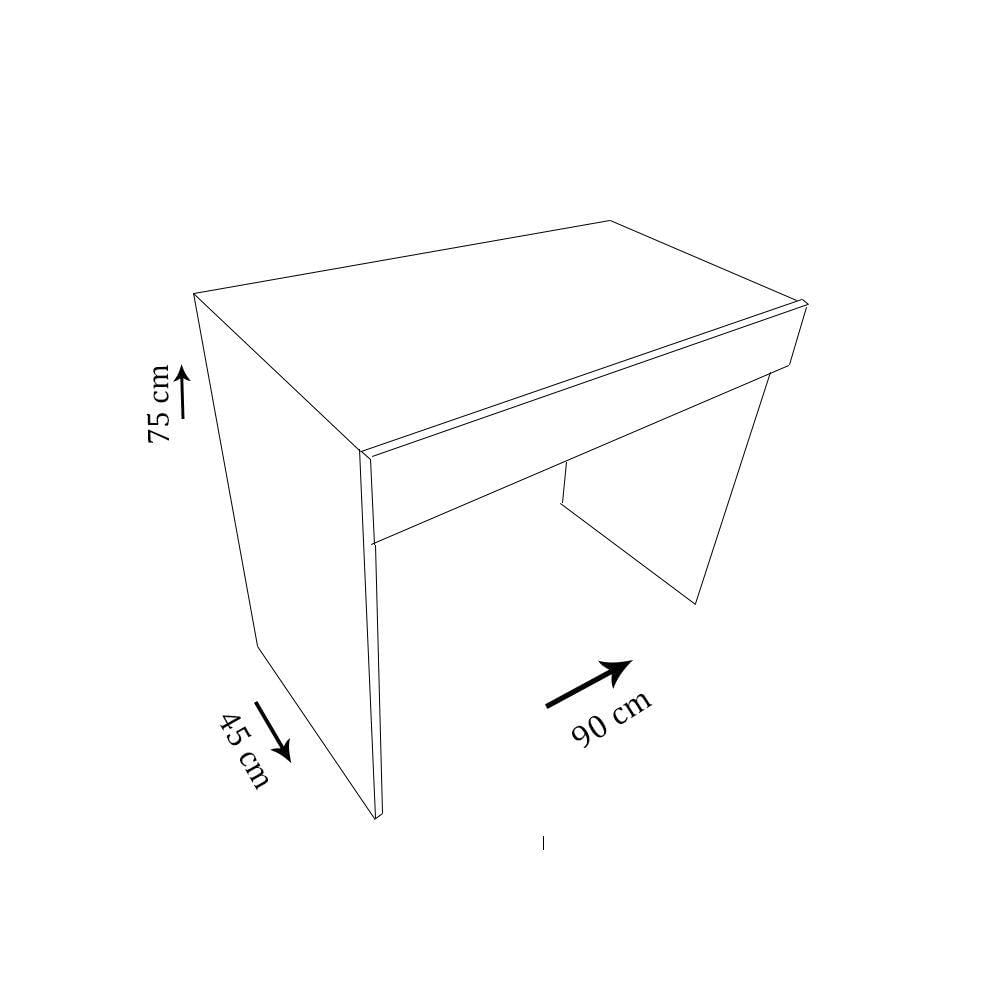 Miniatura Mesa Office Com Gaveta Preto Em Mdf