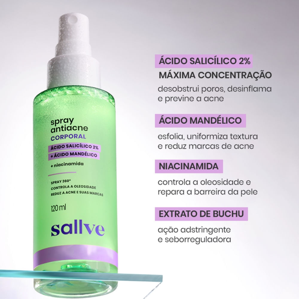 Miniatura Spray Antiacne Corporal Sallve 120ml