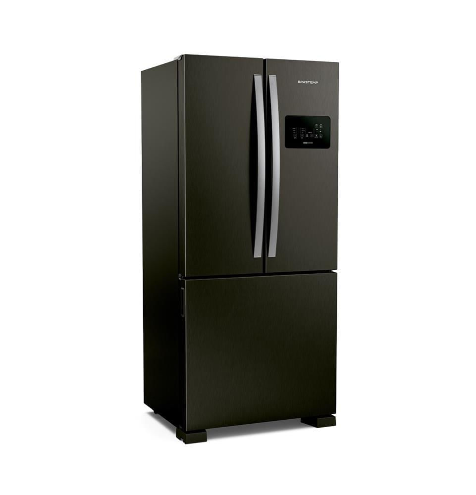 Miniatura Geladeira Brastemp Frost Free French Door A+++ 554 litros cor Black Inox - BRO85AE 110v