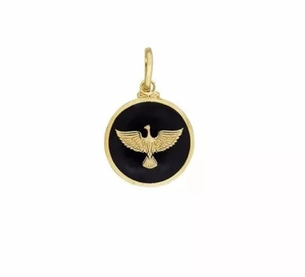 Miniatura Pingente Medalha Divino Espírito Santo Folheado Ouro 18k