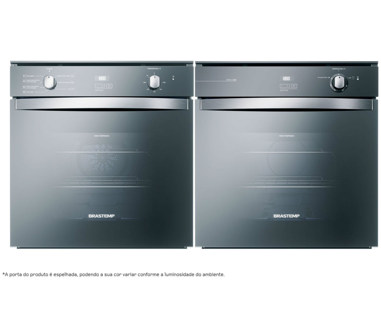 Forno de Embutir a Gás Brastemp 78 Litros Cor Inox Espelhado com Grill e Timer Touch - BOA84AR 220V