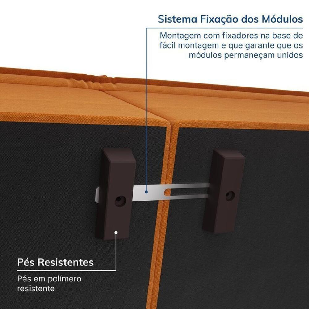 Sofá Modular 2 Módulos Canto 1 Módulo Central Zen Cabecasa Madeiramadeira Mostarda