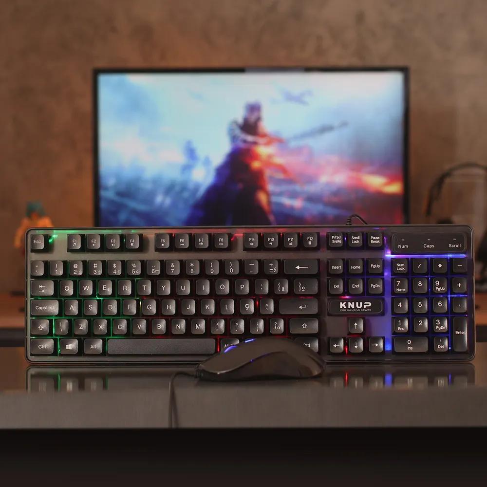 Kit Gamer Knup Rgb: Teclado Ab… | Shopping do Inter