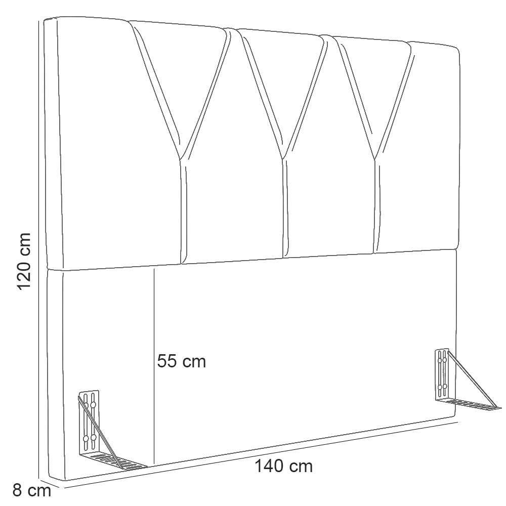 Miniatura Cabeceira Cama Box Casal 140cm Aura Linho W01 Cru - Mpozenato