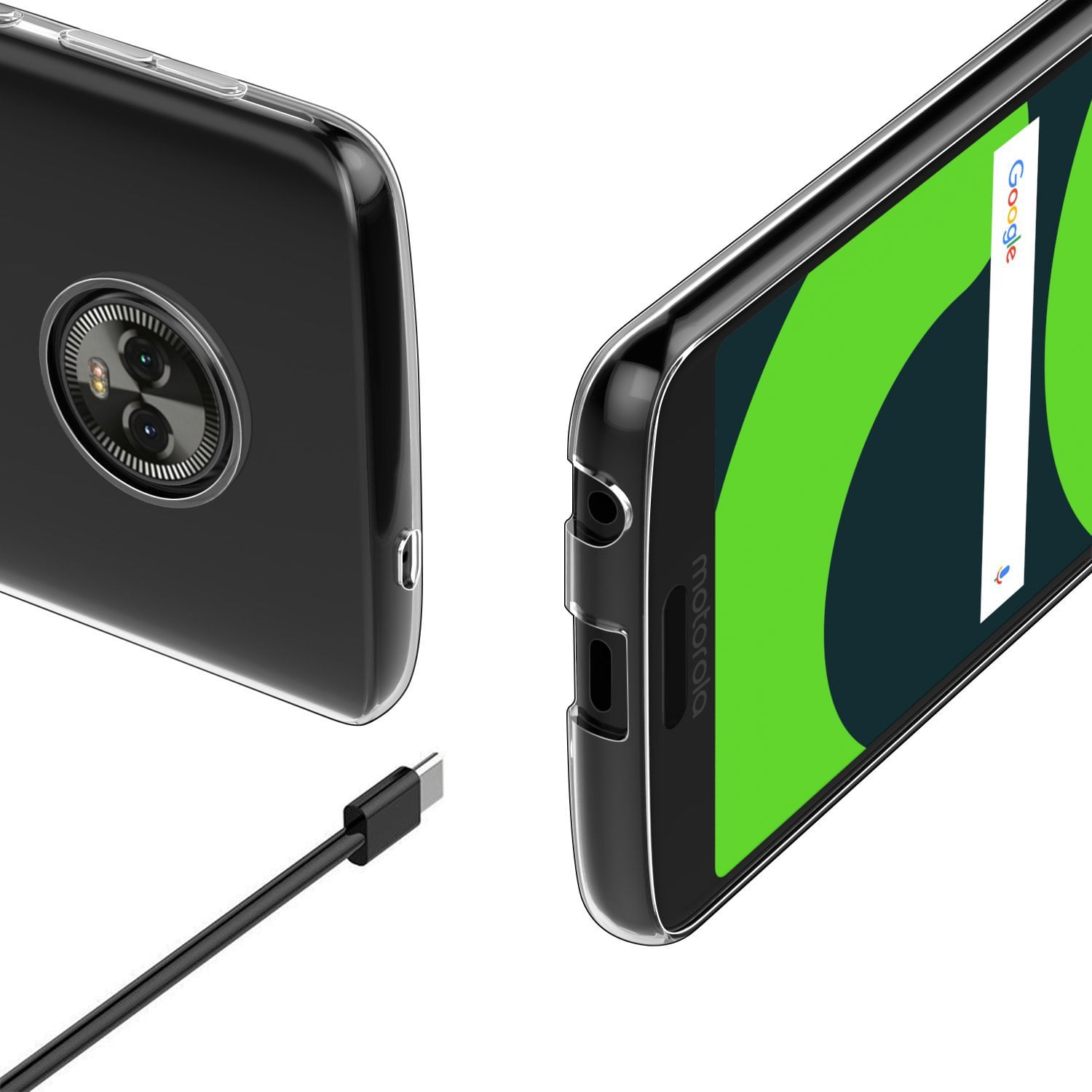 Miniatura Capa Moto G6 Plus 5.9 Polegadas e Cabo Carregador Type-c