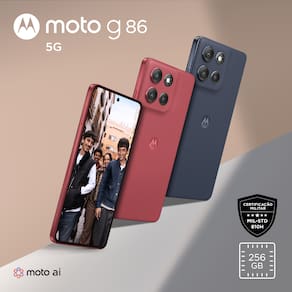 Smartphone Motorola Moto G86 5G Tela 6.7" pOLED 256GB 8GB RAM Câmera 50MP 4K IP69 Desbloqueado Vermelho
