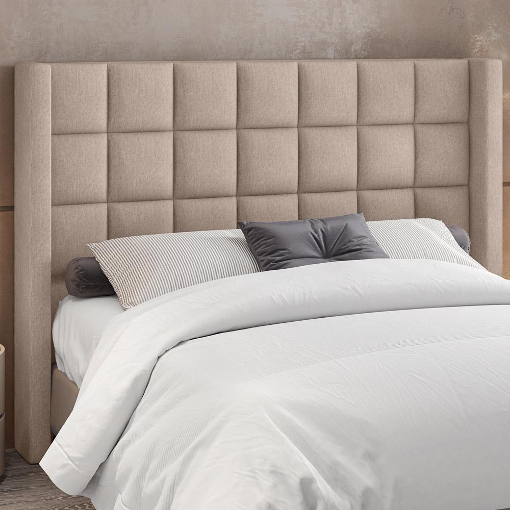 Miniatura Cabeceira Cama Box Casal 140cm P05 Paris Linho Bege